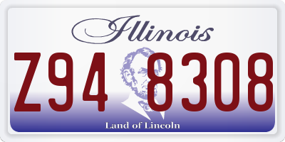 IL license plate Z948308