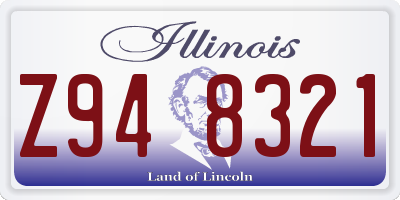 IL license plate Z948321