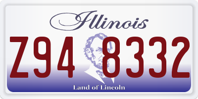 IL license plate Z948332