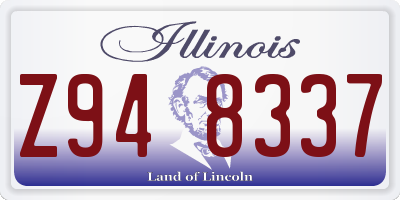 IL license plate Z948337