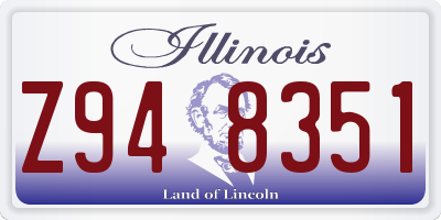 IL license plate Z948351