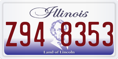 IL license plate Z948353