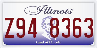 IL license plate Z948363