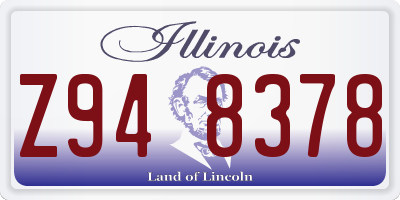IL license plate Z948378