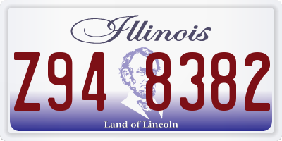 IL license plate Z948382