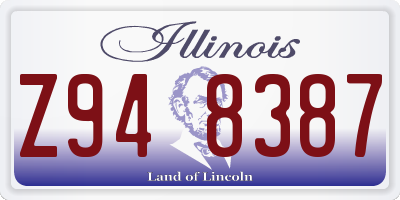 IL license plate Z948387