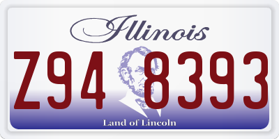 IL license plate Z948393
