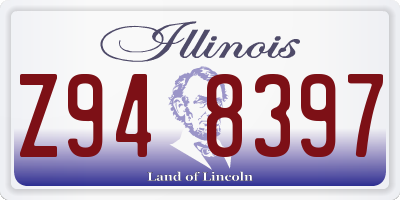 IL license plate Z948397