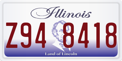 IL license plate Z948418