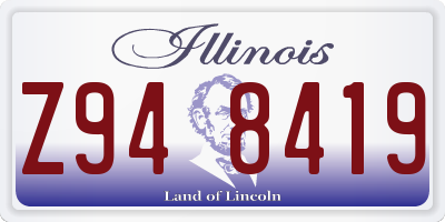 IL license plate Z948419