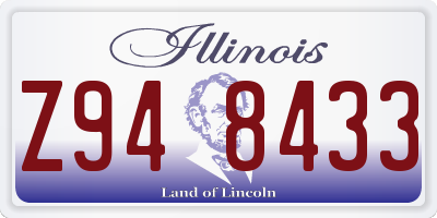 IL license plate Z948433