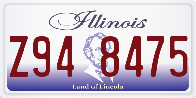 IL license plate Z948475