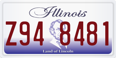 IL license plate Z948481