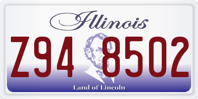 IL license plate Z948502
