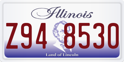 IL license plate Z948530