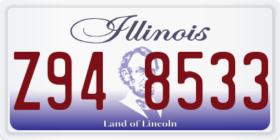 IL license plate Z948533