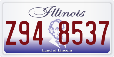IL license plate Z948537