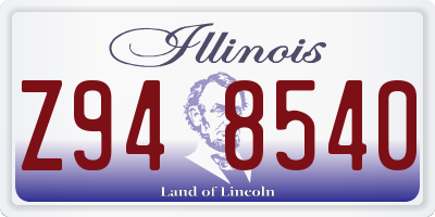 IL license plate Z948540