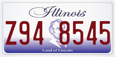 IL license plate Z948545