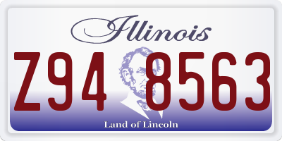 IL license plate Z948563