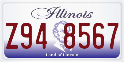 IL license plate Z948567