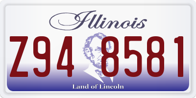 IL license plate Z948581