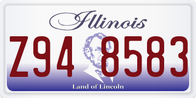 IL license plate Z948583
