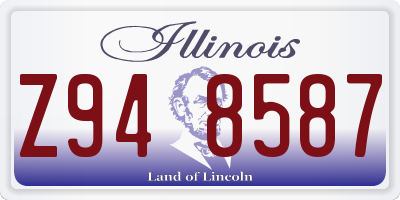 IL license plate Z948587