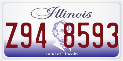IL license plate Z948593
