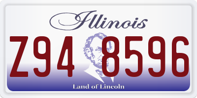 IL license plate Z948596