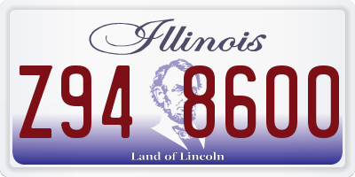 IL license plate Z948600
