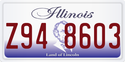 IL license plate Z948603