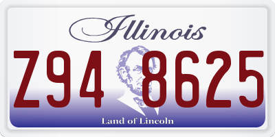 IL license plate Z948625