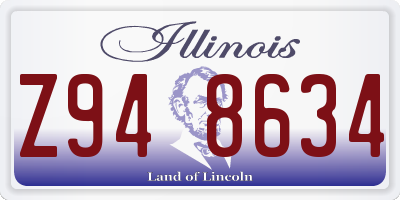 IL license plate Z948634