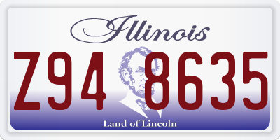 IL license plate Z948635