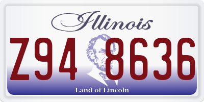 IL license plate Z948636