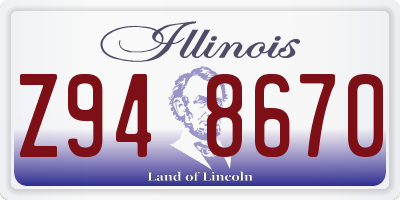 IL license plate Z948670
