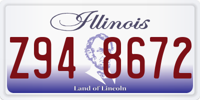 IL license plate Z948672