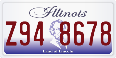 IL license plate Z948678