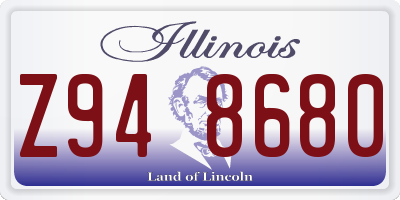 IL license plate Z948680