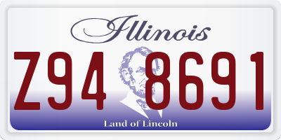 IL license plate Z948691