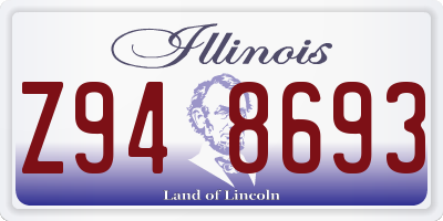 IL license plate Z948693