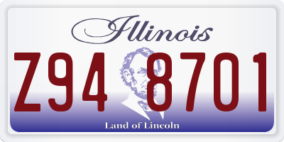 IL license plate Z948701