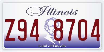 IL license plate Z948704