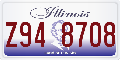 IL license plate Z948708