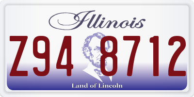 IL license plate Z948712