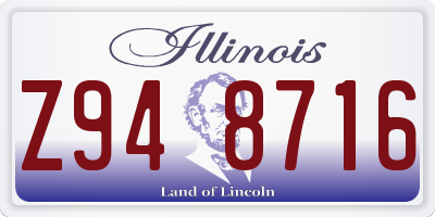 IL license plate Z948716