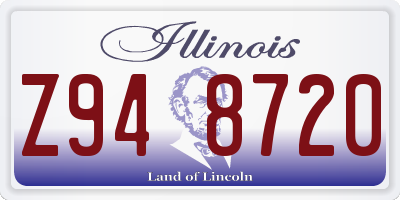 IL license plate Z948720