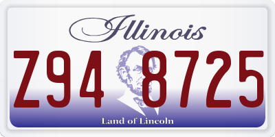 IL license plate Z948725