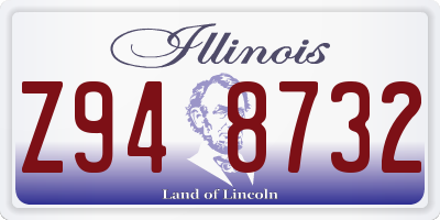 IL license plate Z948732